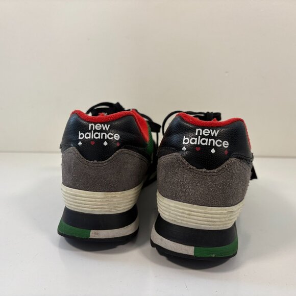 New Balance 574 Playing Card Shoes Mens Size 9 Black Green Red - Picture 4 of 8